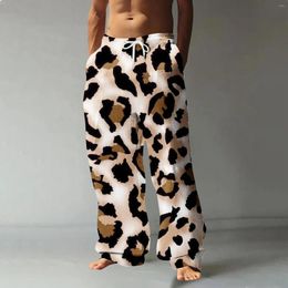 Men's Pants Business Leopard Print Casual Trousers Fashion Straight Leg Long Trouser Streetwear Baggy For Male