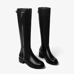 Boots Botas De Mujer 2024 Big Size 32-54 Womens Fashion Zipper Autumn Winter Plush Warm Black White Long Platform 20-75