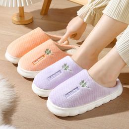 HBP Non-Brand Women Soft Plush Cotton Slippers Fashion Non-Slip Floor Indoor Flop Slips Bedroom Warm Winter Shoes