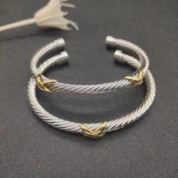 DYX Bangle Bracelet For Women High Quality Station Cable Cross Collection Vintage Ethnic Loop Hoop Punk Jewellery Band 240312