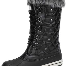 HBP Non-Brand Womens snow boots waterproof leather shoes keep warm high cotton boots for winter