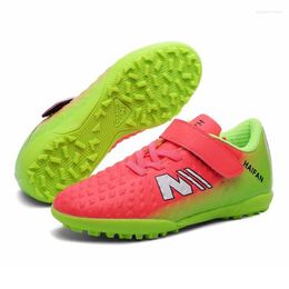American Football Shoes Man Soccer Outdoor Red Kid Ankle Boots Boys Turf Cleats Grass Training Sport Footwear Sneakers