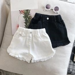 Summer Baby Toddler Shorts Girls Casual White Black Jeans Girls Beach Pants Children Clothing Kids Short Trousers 240305