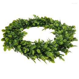 Decorative Flowers Leaf / Flower Wreath 17.7 Inch Eucalyptus Round Front Door Green Garland For Home Office Wall Christmas W