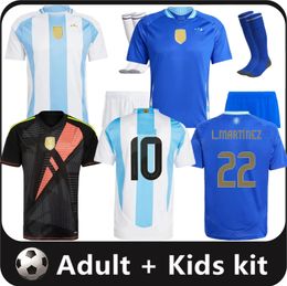 24 25 Argentina MESSIS Home Away Jersey J.Aarez Soccer Jerseys DI MARIA DYBALA MARTINEZ ALLISTER E.Fernandez MARADONA Men Kids kit Fans Player #10 Football Shirts 16-4XL