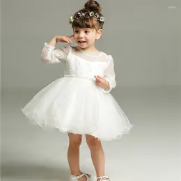 Girl Dresses 0-24M Baby Dress Baptism White Lace Infant Birthday Party Wedding Princess Clothing