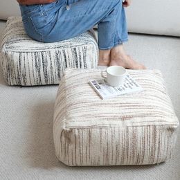 Pillow Nordic Style Floor Seat Cover Ottoman Unstuffed Empty Footstool Meditation Futon Pouffe Balcony Tatami