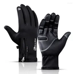 Cycling Gloves Winter Full Finger Thermal Fleece Windproof Touch Screen Bicycle Glove For Road Bike Racing Anti Slip