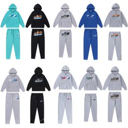 Men's hoodie trapstar tracksuit designer embroidery letter luxury black white grey rainbow Colour summer sports fashion cotton cord top short sleeve size