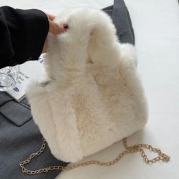Shoulder Bags Women Furry Tote Trendy Chain Bag Versatile Fluffy Crossbody Casual Fall Winter Girl Purse