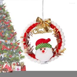 Decorative Flowers DIY Christmas Wreath Outdoor Lighted Snowman Mini Craft Kit With LED Light Creative Holiday
