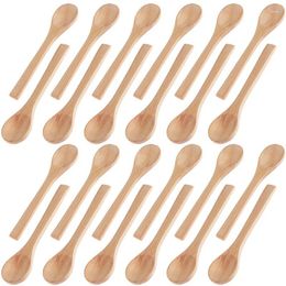 Coffee Scoops Retail 40Pcs Wooden Small Spoons Mini Tasting Soup For Tea Condiments Kitchen Supplies