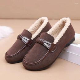 Casual Shoes Women's Round Head Flat Short Plush Inside 2024 Winter Warm 35-41