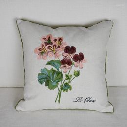 Pillow Embroidered Flowers Chair Sofa Modern Home Decor Rectangle