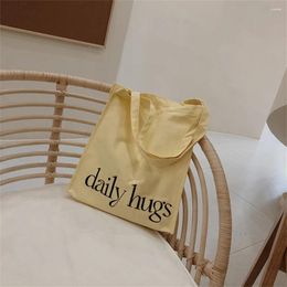 Shopping Bags Art Retro Shoulder Bag Women Embroidery Daily Hugs Large Reusable Grocery Eco Friendly Cloth Handbag For Ladies
