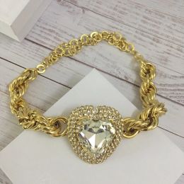 Europa America esagerata oro Crista d'argento Ciorina grande clip auricolare Spessa catena oro Collana Donne Tendenze di gioielli di lusso