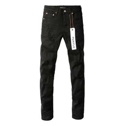 Jeans da uomo firmati viola marca American High Street neri invecchiati 9022