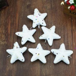 Christmas Decorations 6 Pcs/Lot Decoration White Five-pointed Star Pendant Foam Snow Stars Tree Accessories