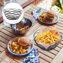 Dinnerware Sets Bird's Nest Snack Basket Metal Dish Fried Holder Hamper Chips Shop Container