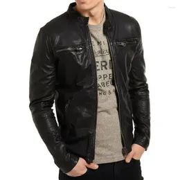 Men's Jackets Leather Jacket Motorcycle 2-color Fashionable Trend