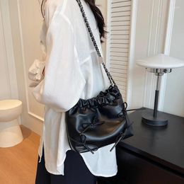 Evening Bags Design Crossbody For Women Bow Tie Handbags Fashion PU Leather Handbag Shoulder Bag Bucket Purses Bolsas Femininas