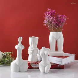 Vases Body Art Vase Nordic Ceramic Hogar Decoraciones Home Suitable For Bedroom Desk Bookcase And Other Scenarios