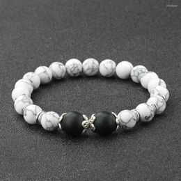 Strand Charm Distance Fashion Natural Stone Bracelet White Line Pine Energy Bangle Bead For Women Men Prayer Lucky Jewellery Healing Yoga