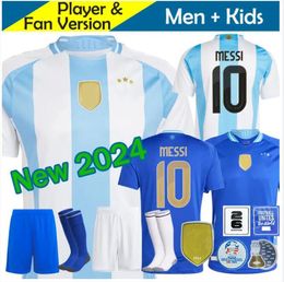 New 2024 2025 Argentina Soccer Jerseys Fans Player Version MESSIS ALLISTER DYBALA DI MARIA MARTINEZ DE PAUL Maradonahome Away Gk Men And Women Football Shirt