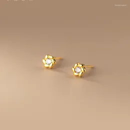 Stud Earrings Women's Cute Mini Sunflower Super Fine Cocktail Party Jewellery White Crystal CZ Gifts