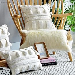 Pillow Cover 45x45cm/30x50cm Ivory Netural Boho Style Tuft Tassles For Home Decoration Living Room Bedroom