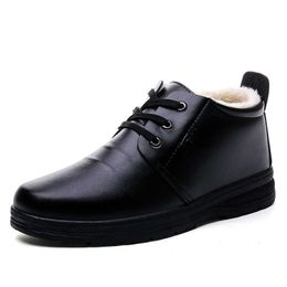 HBP Non-Brand Large size 39-44 Custom cotton shoes mens plus velvet thick warm leather British thick-soled