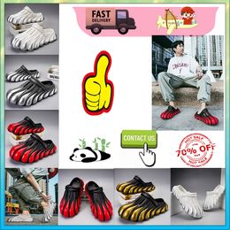 Designer Casual Platform Half pack slippers summer sliders men women Graffiti Bone White slides sandals slip wear resistant memory soft thick cushion slipp1er GAI