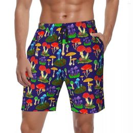 Men's Shorts Men Board Mushroom Foray Cute Hawaii Swim Trunks Colorful Mushrooms Quick Dry Sports Plus Size Short Pants