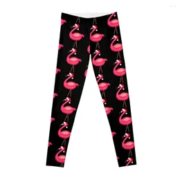 Active Pants Pink Flamingo Christmas Leggings Legings For Fitness Jogging Sweatpants Womens