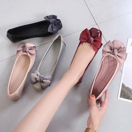 Casual Shoes Fashion Pointed Toe Women Flats Bow Patent Leather Single Summer Ballerina Shallow Mouth