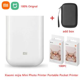 Control In Stock Xiaomi ZINK Mini Pocket Printer /Paper set Selfadhesive Photo Print 3inch Mijia APP Support DIY Share Fast Dropship