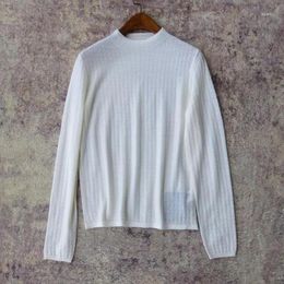 Women's Sweaters Wool Half Turtle Neck Long Sleeve Thin Autumn And Winter Knitted Sweater Bottoming Tops