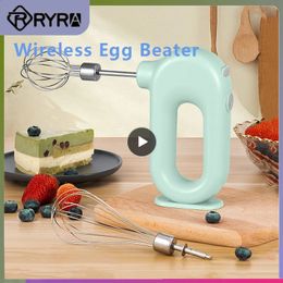 Wireless Rechargeable Electric Egg Beater Household Baking Mini Handheld Whipping Cream Machine Cake Mixer Kitchen Accessories 240307
