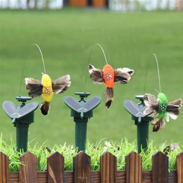 Garden Decorations Solar Flying Humming Bird Indoor Outdoor Dancing Fluttering Butterflies Waterproof Creative Craft Atmosphere For Home