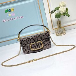 2024 New Beaded Embroidered Calfskin Letter Chain Single Underarm Wrap Copper Buckle Handbag sale 60% Off Store Online