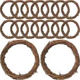 Decorative Flowers 16pcs Natural Rattan DIY Wreathes Vine Branches Wreath Making Hoops