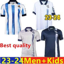 23 24 Real Sociedad Soccer Jerseys amisetas de futbol 23 24 TAKE KUBO OYARZABAL SADIQ ANDRE SILVA ZUBIMENDI home away third royal society Men and kids football shirt