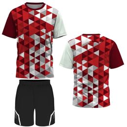 Badminton Tshirt And Shorts Set Tennis Football Training Uniform Summer Outdoor Running Sweatshirt Breathable Light 240315