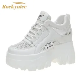 Beyaz Botlar Tıknaz Nefes Alabilir 740 Sneakers Kadın Yaz 2021 Hollow Out Mesh Platform Sandalet Kadın Yüksekliği Artan Ayakkabı 10cm 84973