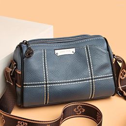 Shoulder Bags Women Genuine Leather Handbags Luxury Designer 3 Layers Cow Crossbody Ladies Large Capacity Messenger Bag