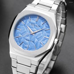 Wristwatches Luxury Men Watch Unusual Conceptual Dial Male Quartz Wristwatch Classic Black Blue Green Red Gold Sliver Reloj Man Clock