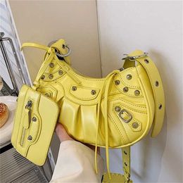 Fashionable Rivet Pleated Dumpling Bun New Personalised Texture Womens Handbag sale 60% Off Store Online