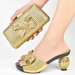 HBP Non-Brand Sinya New Arrived High Heel Women Shoes Bag Set Pu Italian Matching Beautiful Stones