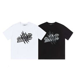 Trapstar Scratch Print High-quality Double Yarn Pure Cotton Short Sleeved T-shirt 0317