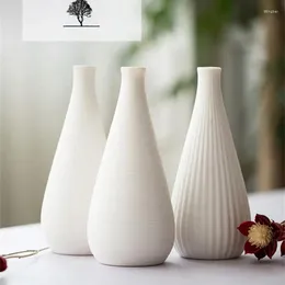 Vases White Ceramic Flower Vase Geometric MaVase Drop-shape Plants Hydroponic Container Home Garden Decoration